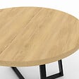 ID MARKET - Table à manger fixe ronde SELMA 4-6 personnes bois et noir 110 cm - vignette