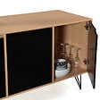 ID MARKET - Buffet bas vintage 113 cm NOEMI 3 portes bois pied épingle - vignette