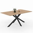 ID MARKET - Table à manger extensible rectangle ALIX 6-10 personnes bois et noir 160-200 cm - vignette