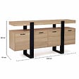 ID MARKET - Buffet 160 cm PHOENIX XXL 4 portes bois et noir - vignette