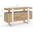 ID MARKET - Buffet 140 cm PHOENIX 3 portes et 3 tiroirs bois et blanc - vignette