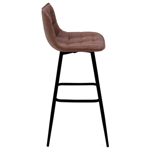 ID MARKET - Lot de 4 tabourets de bar MADY marron vintage - large