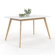 ID MARKET - Table scandinave extensible rectangle INGA 4-8 personnes blanche 110-150 cm - vignette