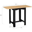 ID MARKET - Table haute de bar extensible DONA 2 à 4 personnes noire plateau façon hêtre 60-120 cm - vignette