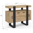 ID MARKET - Buffet 100 cm PHOENIX 4 portes bois et noir - vignette