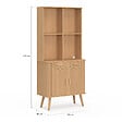 ID MARKET - Buffet de cuisine 80 CM ROMIE 2 portes + tiroir effet lattes tasseau de bois - vignette