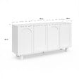 ID MARKET - Buffet 160 cm ARCHIE 4 portes design arche blanc - vignette
