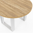 ID MARKET - Table à manger fixe ronde PHOENIX 4 personnes bois et blanc 110 cm - vignette