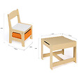 ID MARKET - Table à dessin reversible + 2 chaises GABRIEL avec bacs de rangement bois façon hêtre - vignette