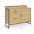 ID MARKET - Buffet bas casserolier de cuisine 120 cm DETROIT plan de travail H.83 cm 1 porte + 3 tiroirs design industriel - vignette