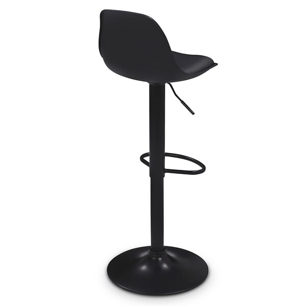 ID MARKET - Lot de 4 tabourets de bar KARL design noir pied noir - large