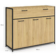 ID MARKET - Buffet 100 cm DETROIT 3 portes et 1 tiroir design industriel - vignette