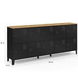 ID MARKET - Buffet casier 180 cm ESTER 10 portes en métal noir plateau bois design industriel - vignette
