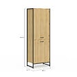 ID MARKET - Colonne de cuisine 60 cm DETROIT 2 portes design industriel - vignette