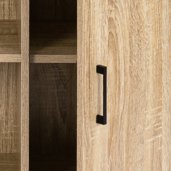 ID MARKET - Buffet 100 cm DETROIT 2 portes avec étagères design industriel (compose ref 15343) - large