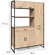 ID MARKET - Buffet de cuisine avec colonne de rangement 120 CM DETROIT 6 portes + tiroir design industriel - vignette
