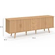 ID MARKET - Buffet 180 cm JULIETTE XXL 4 portes et 3 tiroirs effet lattes tasseau bois - vignette