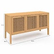 ID MARKET - Buffet bas 110 cm EDHEN 3 portes bois et cannage - vignette