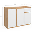 ID MARKET - Buffet 100 cm TOMI 3 portes et 1 tiroir blanc et bois - vignette
