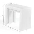 ID MARKET - Table console extensible ORLANDO 14 personnes 300 cm bois blanc - vignette