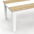ID MARKET - Table à manger rectangle GEORGIA 8 personnes blanche et imitation hêtre 160 x 80 cm - vignette