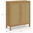 ID MARKET - Buffet d'appoint vintage 2 portes 70 cm HANAE effet naturel cannage - vignette