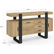 ID MARKET - Buffet 140 cm PHOENIX 3 portes et 3 tiroirs bois et noir - vignette