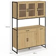 ID MARKET - Buffet de cuisine vitré 120 CM DETROIT meuble vaisselier 6 portes design industriel + tiroir - vignette