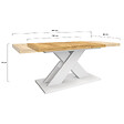 ID MARKET - Table à manger extensible rectangle ALICIA 6-10 personnes bois et blanc 160-200 cm - vignette