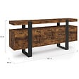 ID MARKET - Buffet 180 cm PHOENIX XXL 4 portes avec 3 tiroirs bois effet vieilli et noir - vignette