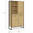 ID MARKET - Buffet haut H. 160 cm DETROIT 3 portes design industriel - vignette