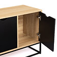ID MARKET - Buffet bas 113 cm BOSTON 3 portes noires design industriel - vignette