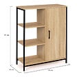 ID MARKET - Buffet d'appoint 3 étagères et placard 70 cm DETROIT design industriel - vignette