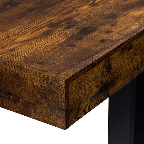 ID MARKET - Table à manger rectangle PHOENIX 6 personnes bois effet vieilli et noir 160 cm - large