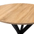 ID MARKET - Table à manger ronde ALIX 4 personnes pied araignée bois et noir 80 cm - vignette