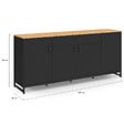 ID MARKET - Buffet 180 cm WASHINGTON XXL 4 portes et 1 tiroir bois et noir - vignette
