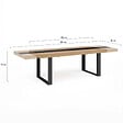 ID MARKET - Table à manger extensible rectangle PHOENIX 6-12 personnes bois et noir bande centrale noire 200-300 cm - vignette