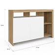 ID MARKET - Buffet 110 cm MALO bois et portes blanches - vignette