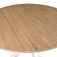 ID MARKET - Table à manger ronde ALIX 6 personnes pied araignée bois et blanc 110 cm - vignette