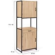 ID MARKET - Buffet de cuisine 60 CM DETROIT meuble 2 portes design industriel + tiroir - vignette