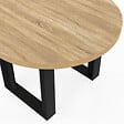 ID MARKET - Table à manger fixe ronde PHOENIX 4 personnes bois et noir 110 cm - vignette
