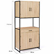 ID MARKET - Buffet de cuisine 80 CM DETROIT meuble 4 portes design industriel + tiroir - vignette