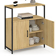 ID MARKET - Buffet d'appoint 1 niche et 2 portes 70 cm DETROIT design industriel - vignette