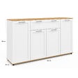 ID MARKET - Buffet 140 cm VITO 4 portes et 1 tiroir blanc et bois - vignette