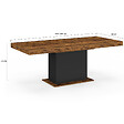 ID MARKET - Table à manger extensible rectangle EDEN 6-10 personnes bois effet vieilli et noir 160-200 cm - vignette