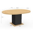 ID MARKET - Table à manger extensible ronde EDEN 4-8 personnes bois et noir 120-160 cm - vignette