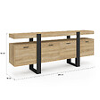 ID MARKET - Buffet enfilade 200 cm PHOENIX XXL 4 portes avec niche bois et noir - vignette