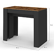 ID MARKET - Table console extensible ORLANDO 10 personnes 235 cm bois effet vieilli et noir - vignette