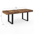 ID MARKET - Table à manger extensible rectangle PHOENIX 4-8 personnes bois plateau HAWKINS 160-200 cm - vignette