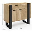 ID MARKET - Buffet 100 cm PHOENIX 3 portes et 1 tiroir bois et noir - vignette